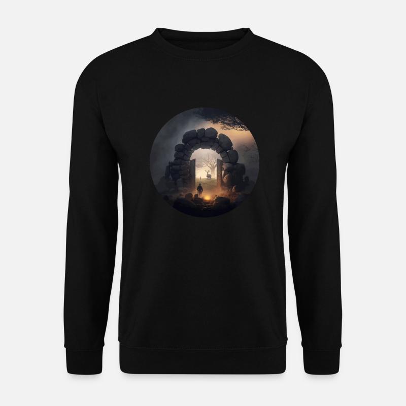 Dunkler Wald Nebel Tor Geschenk - Unisex Pullover - Schwarz