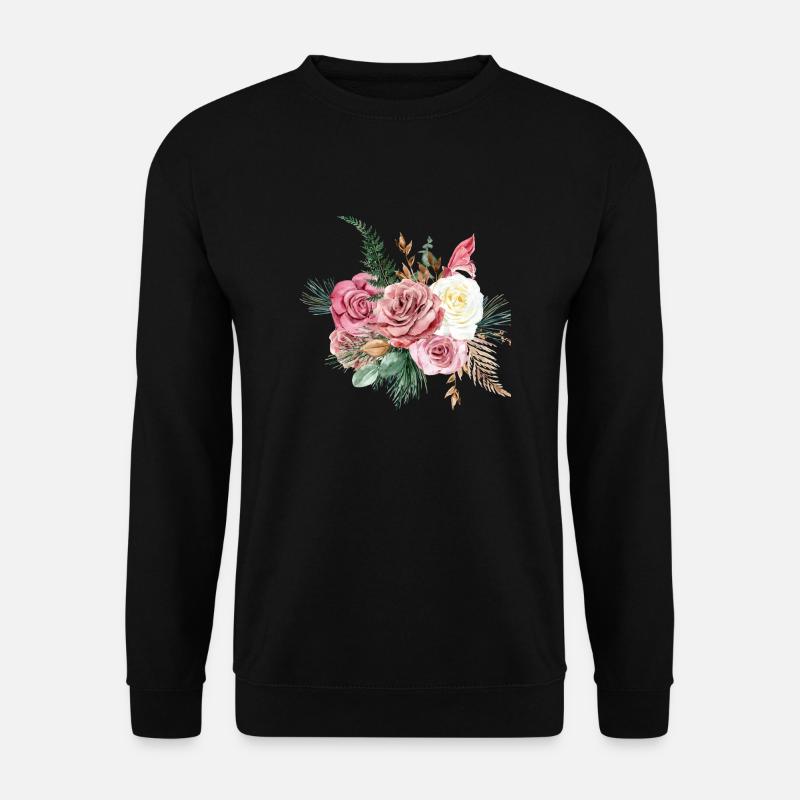 Aquarell Blumen Geschenkidee - Unisex Pullover - Schwarz