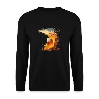 Beer Explosion Party Alcohol - Unisex Sweatshirt - black - Front - Alina (178cm) & Michal (187cm)