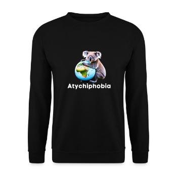 Atychiphobia Fear of Failure Koala Earth - Unisex Sweatshirt - black - Front - Alina (178cm) & Michal (187cm)