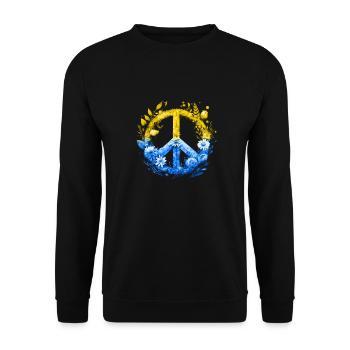 Floral Peace for Ukraine - Unisex Sweatshirt - black - Front - Alina (178cm) & Michal (187cm)