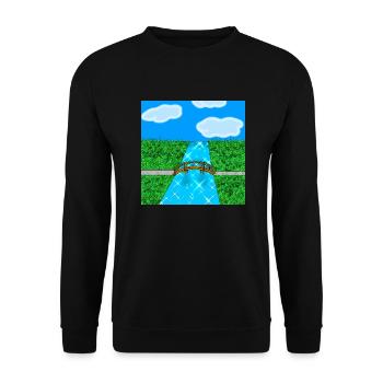 Fluss der Natur - Unisex Pullover - Schwarz - Vorne - Alina (178cm) & Michal (187cm)