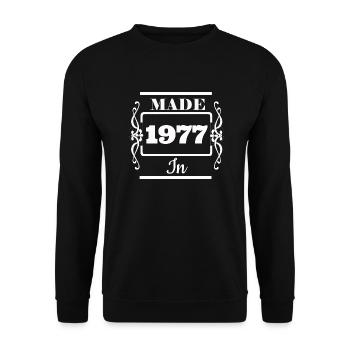 made in 1977 - Sweat-shirt Unisexe - noir - Devant - Alina (178cm) & Michal (187cm)