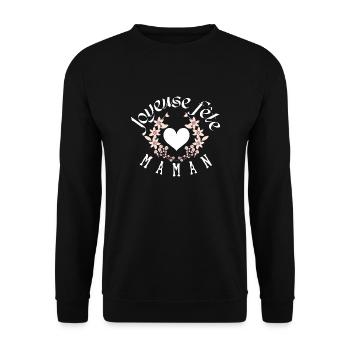 Fête des mères - Sweat-shirt Unisexe - noir - Devant - Alina (178cm) & Michal (187cm)