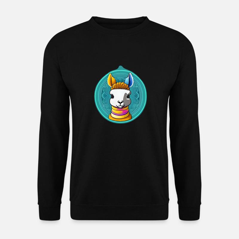 cute lama - Unisex Pullover - Schwarz