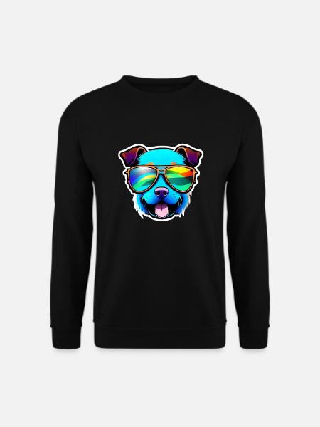 cool dog with sunglasses - Unisex Sweatshirt - black