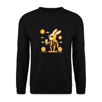 Lapin cool avec de la bière et des lunettes de soleil drôle - Sweat-shirt Unisexe - noir - Devant - Alina (178cm) & Michal (187cm)