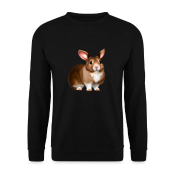Pour Pâques, un motif de lapin doux - Sweat-shirt Unisexe - noir - Devant - Alina (178cm) & Michal (187cm)