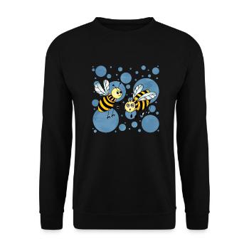 Bienen - Unisex Pullover - Schwarz - Vorne - Alina (178cm) & Michal (187cm)