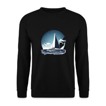 Segler Segeln Segelschiff Segelsport Segelboot - Unisex Pullover - Schwarz - Vorne - Alina (178cm) & Michal (187cm)