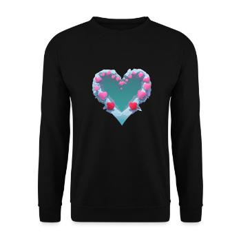 Saint-Valentin Mariage Amour Fiançailles Fête des mères - Sweat-shirt Unisexe - noir - Devant - Alina (178cm) & Michal (187cm)