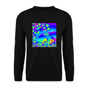 Abstract Ocean waves - Unisex Sweatshirt - black - Front - Alina (178cm) & Michal (187cm)