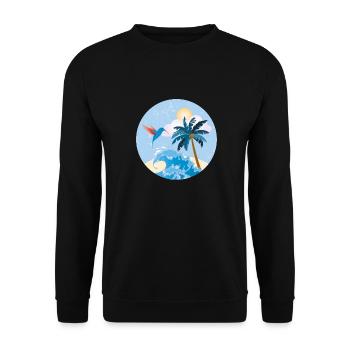 Retro Island - Unisex Sweatshirt - black - Front - Alina (178cm) & Michal (187cm)