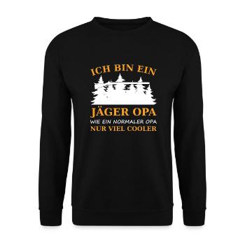 Jäger opa - Unisex Pullover - Schwarz - Vorne - Alina (178cm) & Michal (187cm)