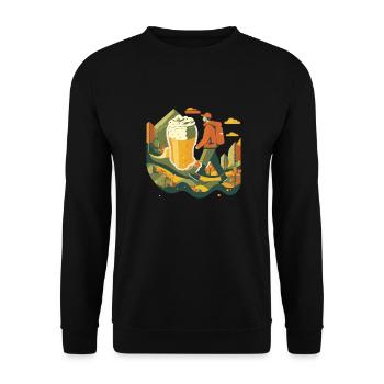 Hike in nature with destination: beer - Unisex Sweatshirt - black - Front - Alina (178cm) & Michal (187cm)