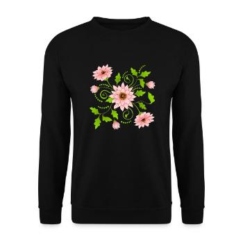 Flowers - Unisex Sweatshirt - black - Front - Alina (178cm) & Michal (187cm)