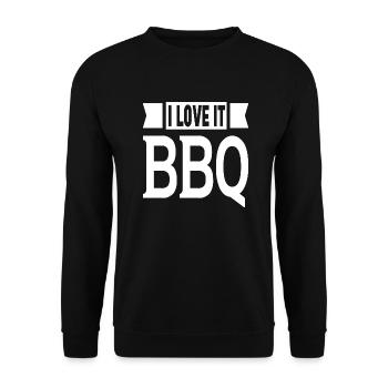 I Love It BBQ - Unisex Sweatshirt - black - Front - Alina (178cm) & Michal (187cm)
