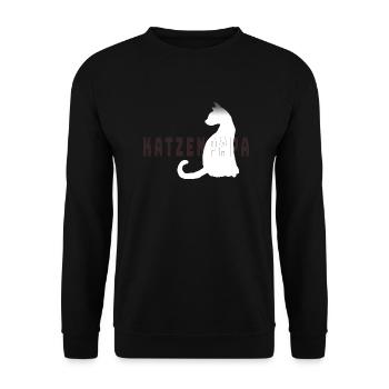 Katzenpapa - Unisex Pullover - Schwarz - Vorne - Alina (178cm) & Michal (187cm)