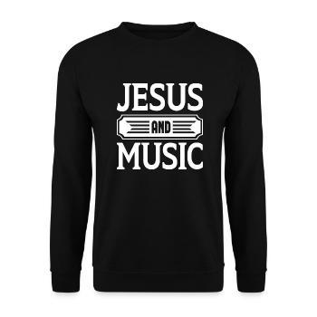 Jésus et la musique - Sweat-shirt Unisexe - noir - Devant - Alina (178cm) & Michal (187cm)