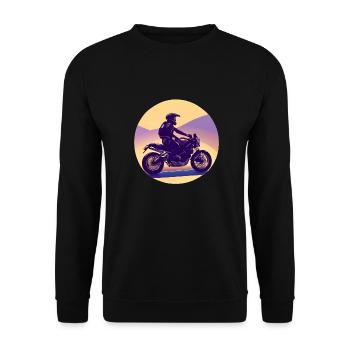 Motorcycle Motorcyclist Motorcross Motorcycle Fan - Unisex Sweatshirt - black - Front - Alina (178cm) & Michal (187cm)
