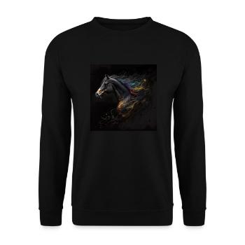 Fiery horse n°17 - Unisex Sweatshirt - black - Front - Alina (178cm) & Michal (187cm)
