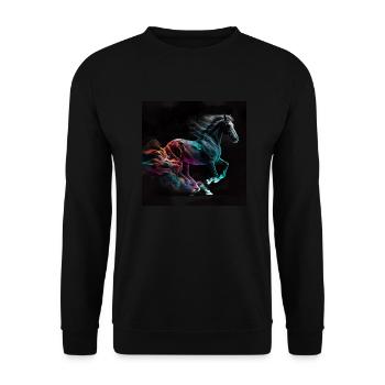Fiery horse n°2 - Unisex Sweatshirt - black - Front - Alina (178cm) & Michal (187cm)