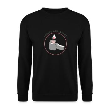 Lighter, gasoline, lighting - Unisex Sweatshirt - black - Front - Alina (178cm) & Michal (187cm)