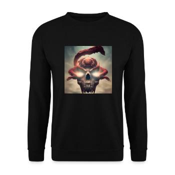 Dark Art - Flying Skull - Unisex Sweatshirt - black - Front - Alina (178cm) & Michal (187cm)