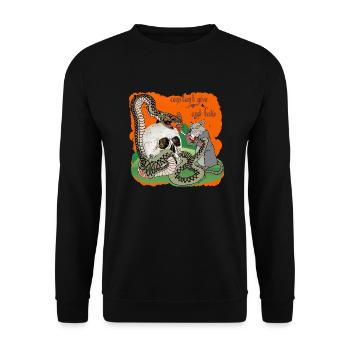 Schlange vs Ratte, Zombie, Comic, Cybus, Untot - Unisex Pullover - Schwarz - Vorne - Alina (178cm) & Michal (187cm)