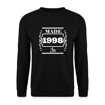 Baujahr 1998 - Unisex Pullover - Schwarz - Vorne - Alina (178cm) & Michal (187cm)
