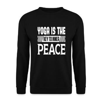 Yoga Is The Key To Inner Peace - Unisex Pullover - Schwarz - Vorne - Alina (178cm) & Michal (187cm)