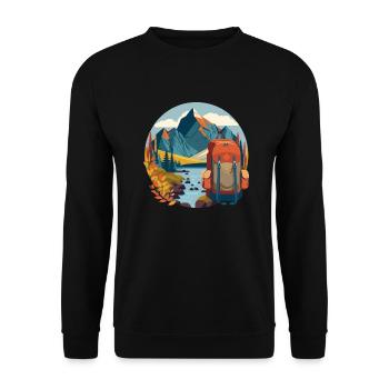 Randonnées en pleine nature entre montagne et lac - Sweat-shirt Unisexe - noir - Devant - Alina (178cm) & Michal (187cm)