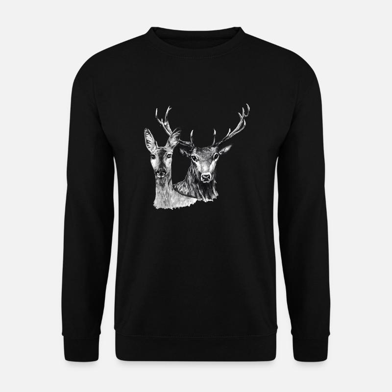Hirsch und Reh - Unisex Pullover - Schwarz