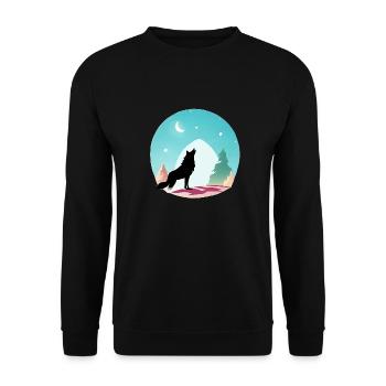 Wolf - Unisex Pullover - Schwarz - Vorne - Alina (178cm) & Michal (187cm)