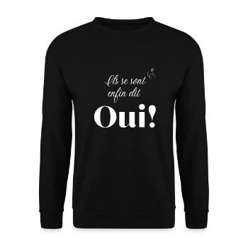 Ils se sont enfin dit oui - Sweat-shirt Unisexe - noir - Devant - Alina (178cm) & Michal (187cm)