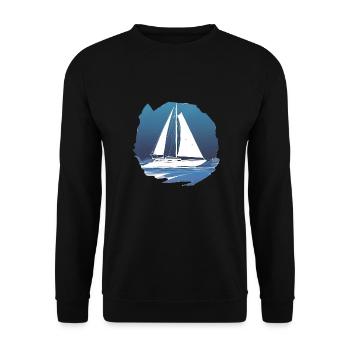 Voile Voilier Voilier Voilier Voilier - Sweat-shirt Unisexe - noir - Devant - Alina (178cm) & Michal (187cm)