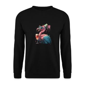 Flaminog frais avec de la bière à la fête - Sweat-shirt Unisexe - noir - Devant - Alina (178cm) & Michal (187cm)