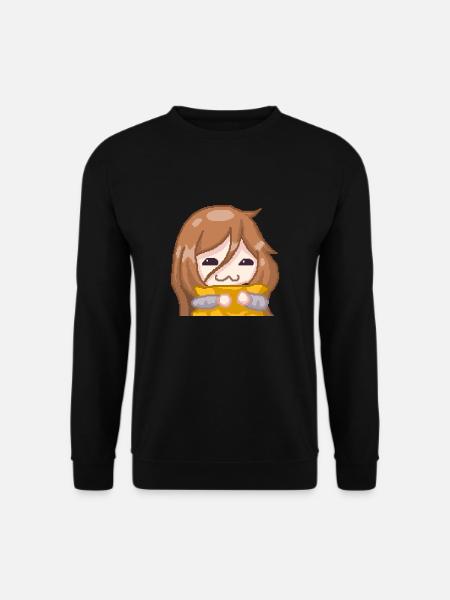 PillowG1rl Emote mit orangenem Kissen - Unisex Pullover - Schwarz