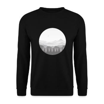 Mountains in the fog - Unisex Sweatshirt - black - Front - Alina (178cm) & Michal (187cm)