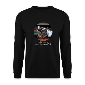 All cats are beautiful - Unisex Sweatshirt - black - Front - Alina (178cm) & Michal (187cm)