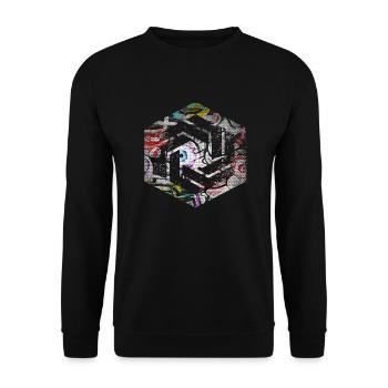 Hexagon-Programmierung Programmierer Codierung geometrisch - Unisex Pullover - Schwarz - Vorne - Alina (178cm) & Michal (187cm)