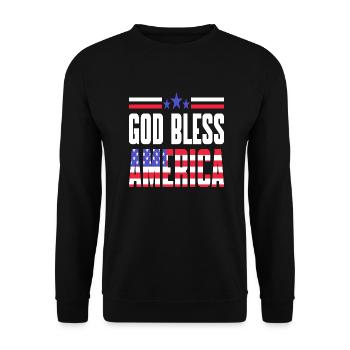 God Bless America - Unisex Pullover - Schwarz - Vorne - Alina (178cm) & Michal (187cm)