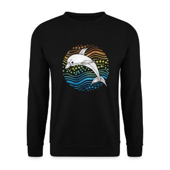 Dolphin - Unisex Sweatshirt - black - Front - Alina (178cm) & Michal (187cm)