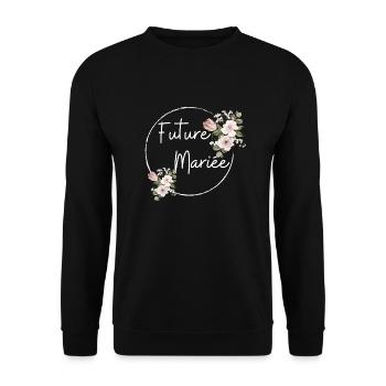 Future mariée floral - Sweat-shirt Unisexe - noir - Devant - Alina (178cm) & Michal (187cm)