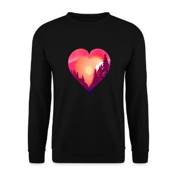 Wedding Love Valentine's Day Mother's Day Engagement - Unisex Sweatshirt - black - Front - Alina (178cm) & Michal (187cm)
