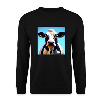 Black and White Cow - Unisex Sweatshirt - black - Front - Alina (178cm) & Michal (187cm)