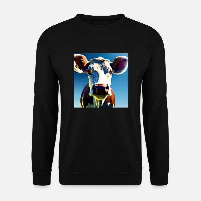 Mucca marrone e bianca - Felpa unisex - nero