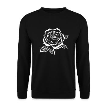 White Rose - Unisex Sweatshirt - black - Front - Alina (178cm) & Michal (187cm)
