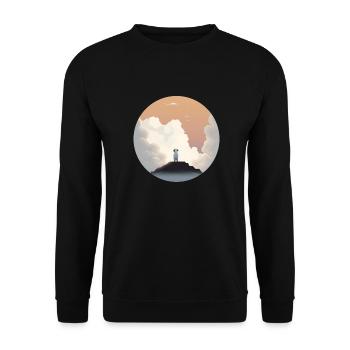 Hund im Himmel - Vierbeiner verlässt die Welt - Unisex Pullover - Schwarz - Vorne - Alina (178cm) & Michal (187cm)