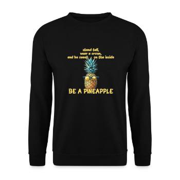 Pineapple Power: Sei eine coole Frucht! - Unisex Pullover - Schwarz - Vorne - Alina (178cm) & Michal (187cm)